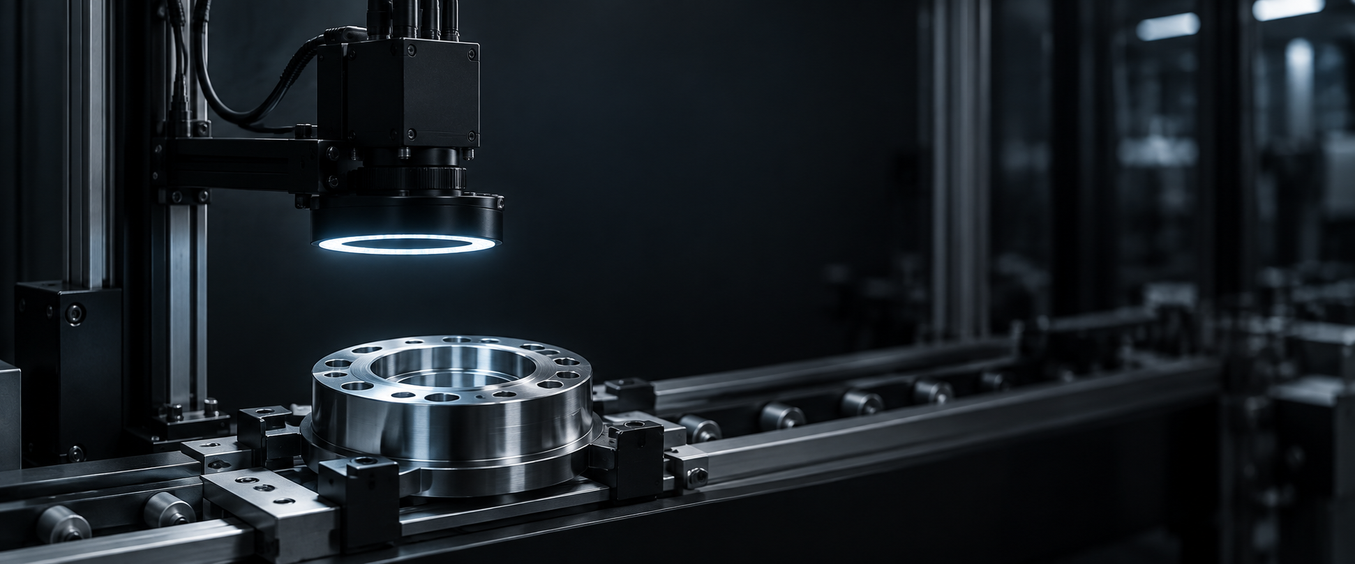 Endüstriyel kamera ile işlenmiş metal parçayı inceleyen XStudio kontrol sahnesi